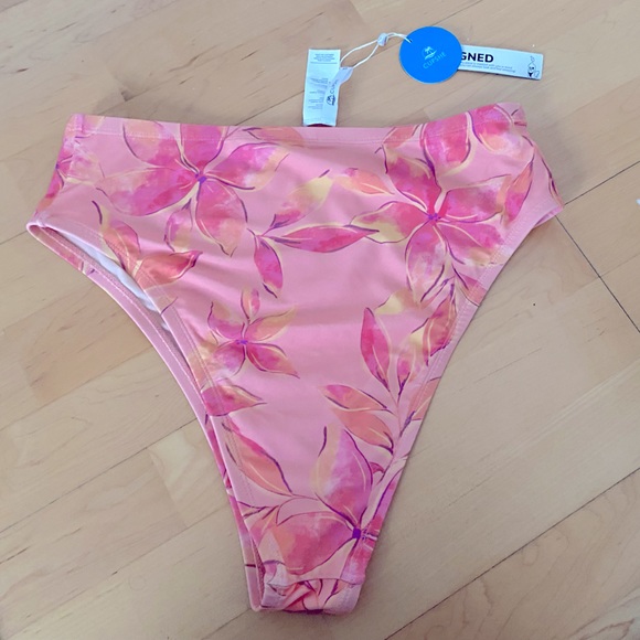 NWT Pink Ruffled High Waist Bathing Suit Cupshe 0X - Picture 2 of 7